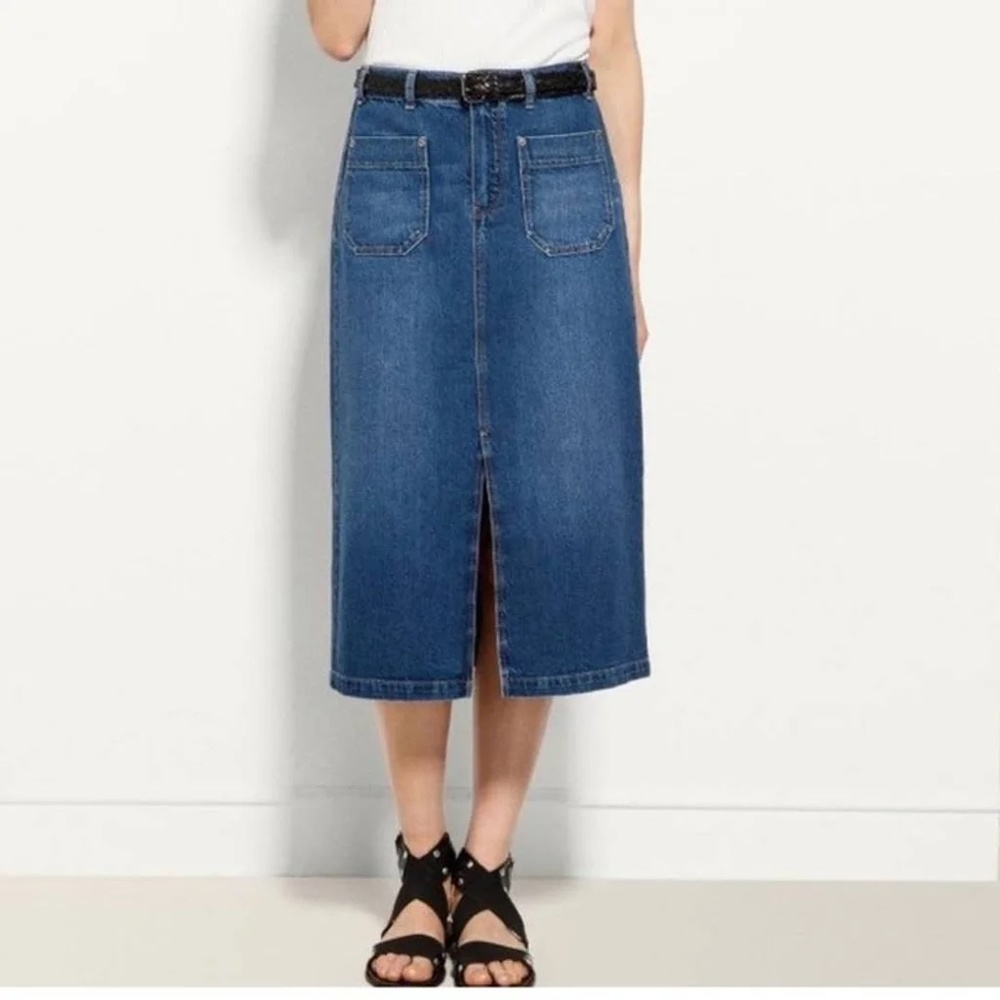 MASSIMO DUTTI MEDIUM WASH MIDLENGTH PENCIL JEAN SKIRT SIZE 6
